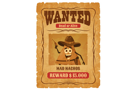 Western wanted banner, a Food Illustration by Vector Tradition