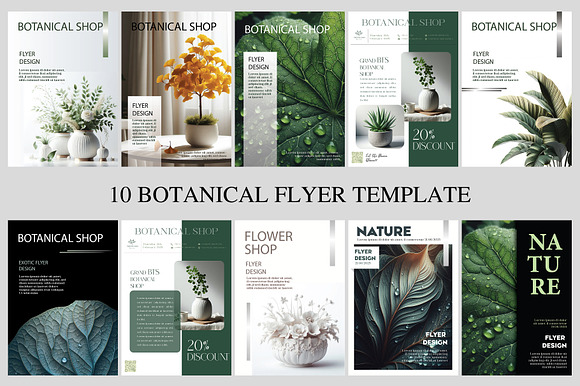 10 Botanical flyer templates preview 2