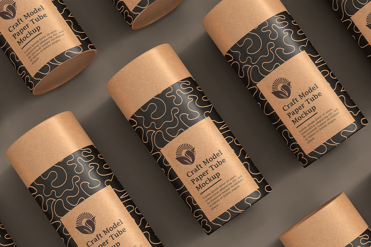 Craft Paper Tube Mockup PSD, a Cups & Container Mockup by Ram Studio LLC (Photo 2 of 19)