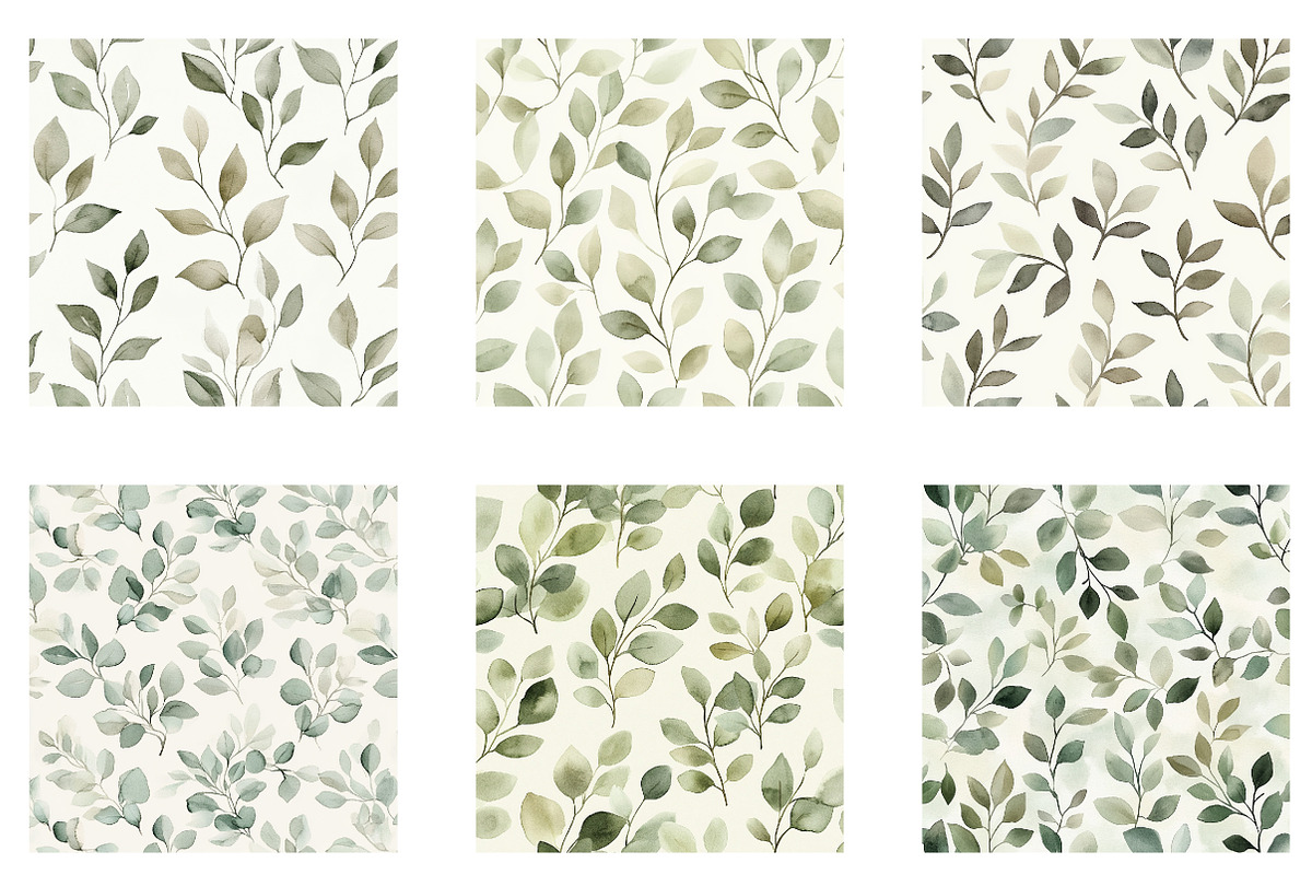Muted Foliage Digital Paper, an Illustration by Designworld (Photo 4 of 5)