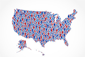 United States with Patriotic People
