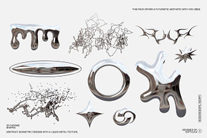 300 Abstract Chrome Shapes Pack