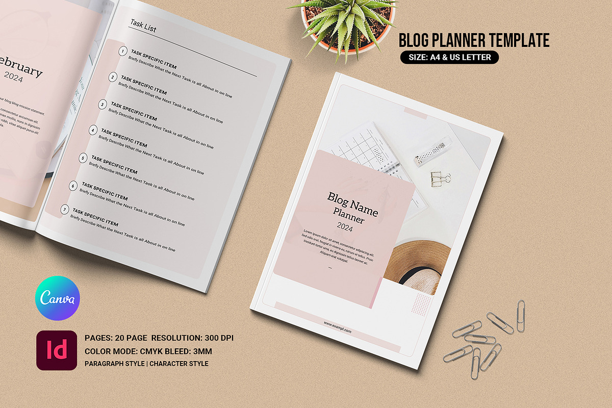 Blog Planner Worksheet | Canva, a Brochure Template by retrographix (Photo 1 of 6)