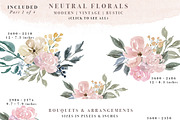 Neutral Watercolor Flower Graphics, an Illustration by Essem Creatives (Thumbnail 3 of 6)