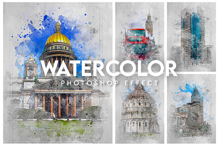 Watercolor Sketch Photo Effects, a Brushes & More by INTENTFX