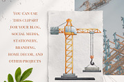 Watercolor Construction Clipart PNG, a Transportation Illustration by Mespilia (Thumbnail 4 of 5)