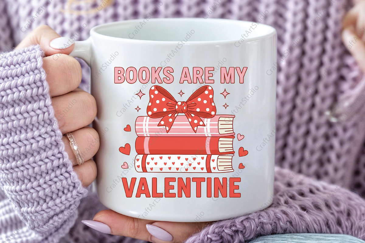 Valentine's Day Bookish PNG, an Illustration by CraftArtStudio (Photo 3 of 4)