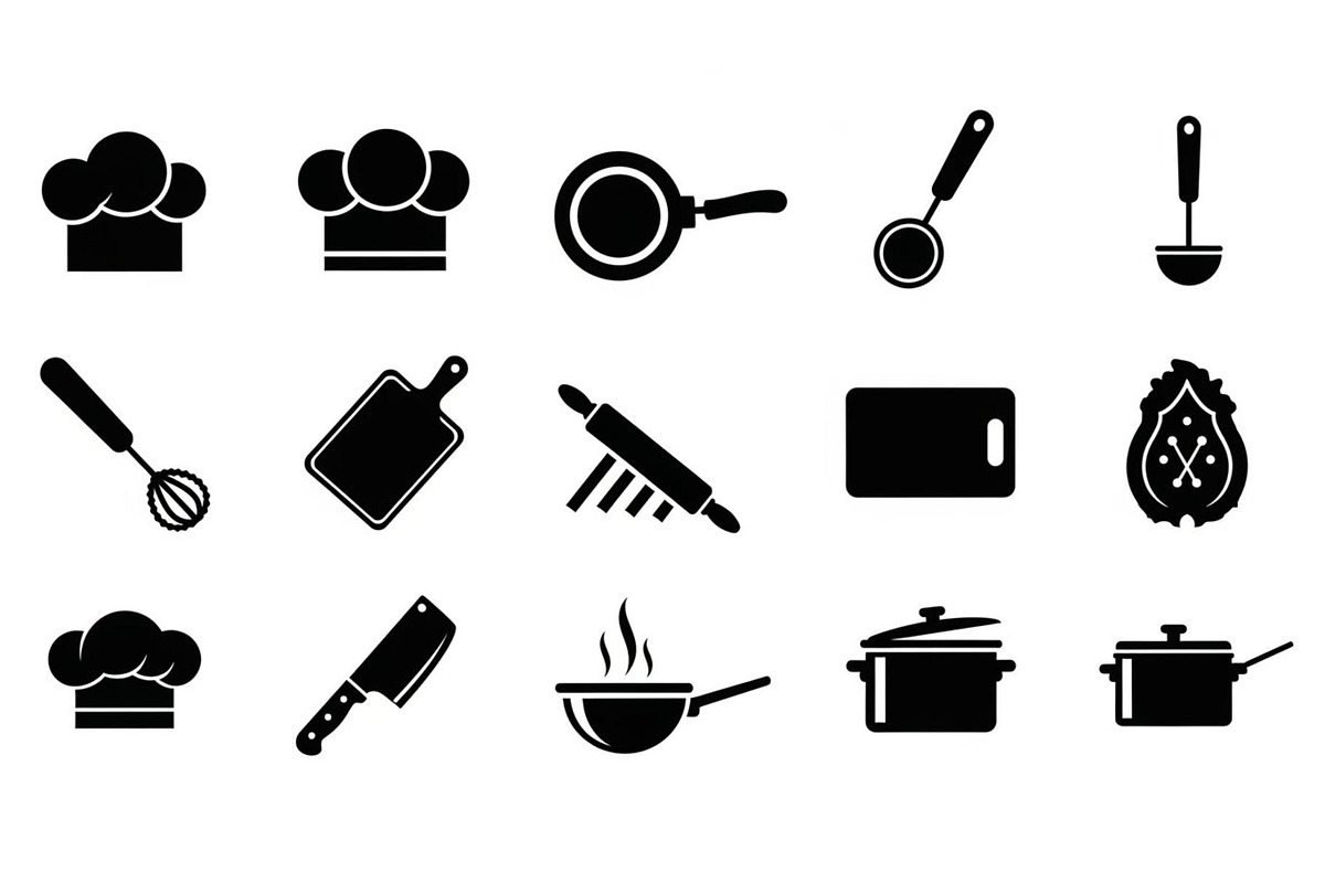 Kitchen Cooking Icon Vector Bundle, an Illustration by jahid234 (Photo 51 of 51)