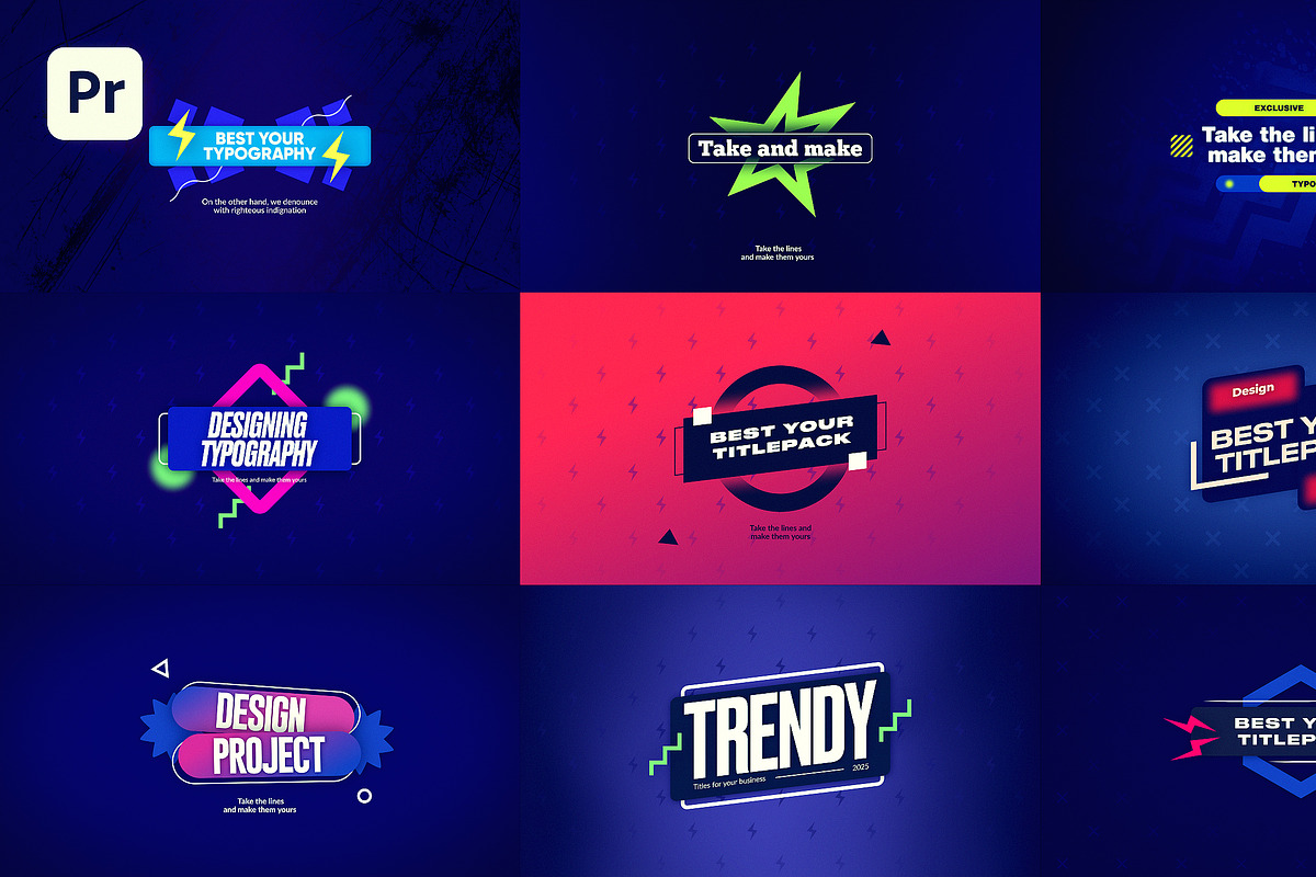 Color Titles - Premiere Pro, a Social Media Template by pixelzilla (Photo 1 of 2)