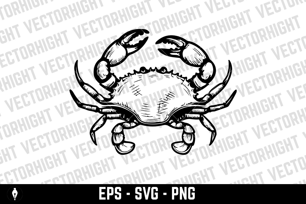 Crab icon isolated on white bg, an Animal Illustration by Vectorhight