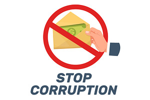 Stop corruption poster. No to bribes, an Object Illustration by Vectorbuum