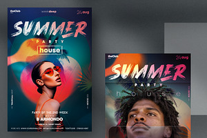 2 Summer Surreal Event Flyers (PSD), a Flyer Template by PixelsDesign