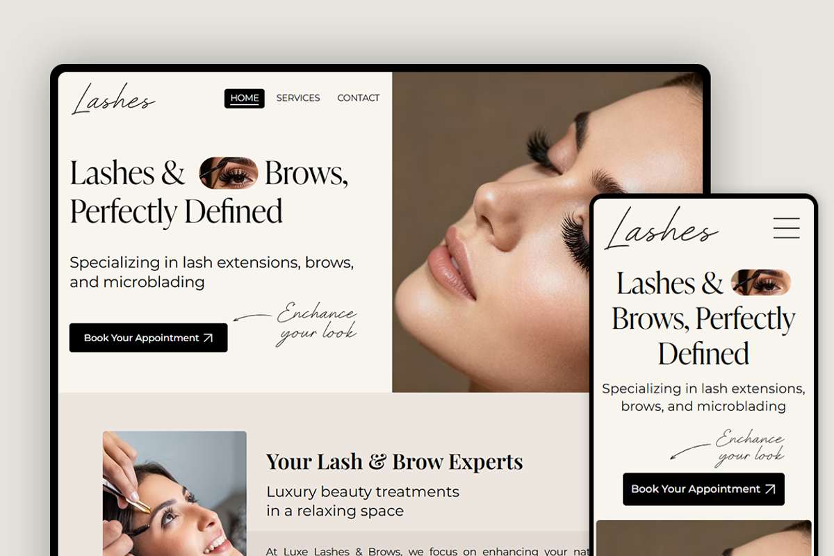 Eyelashes Salon Wix Studio Website preview 4