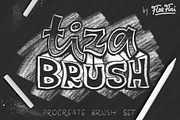Tiza Brush Set for Procreate (Chalk), a Brush Add-On by Florflai (Thumbnail 1 of 4)