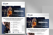 Fitness Trainer Ad Flyer Template, a Flyer Template by PixelsDesign (Thumbnail 1 of 2)