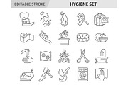 Hygiene line icon vector set, an Outline Icon by ElineDesign (Thumbnail 1 of 3)