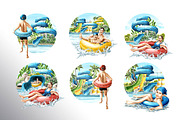 Water Park. Watercolor collection, a Person Illustration by Daria Ustiugova (Thumbnail 7 of 14)