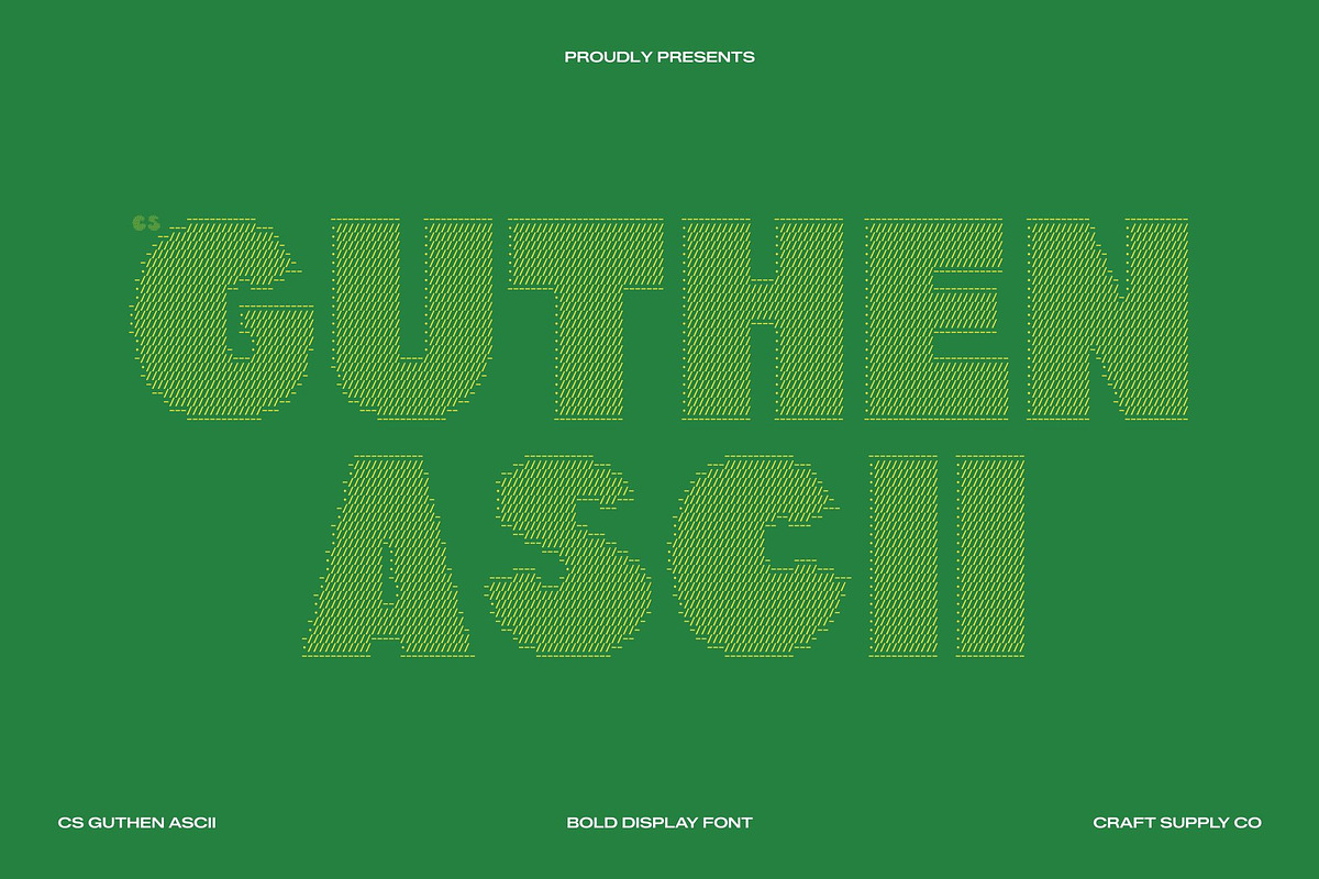 CS Guthen Ascii, a Sans Serif Font by Craft Supply Co. (Photo 1 of 8)