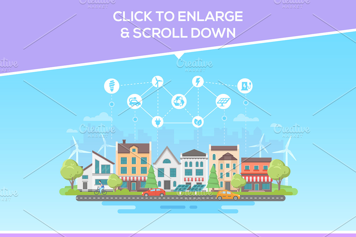 Eco city - flat design style set, an Illustration by Boyko Pictures (Photo 12 of 13)
