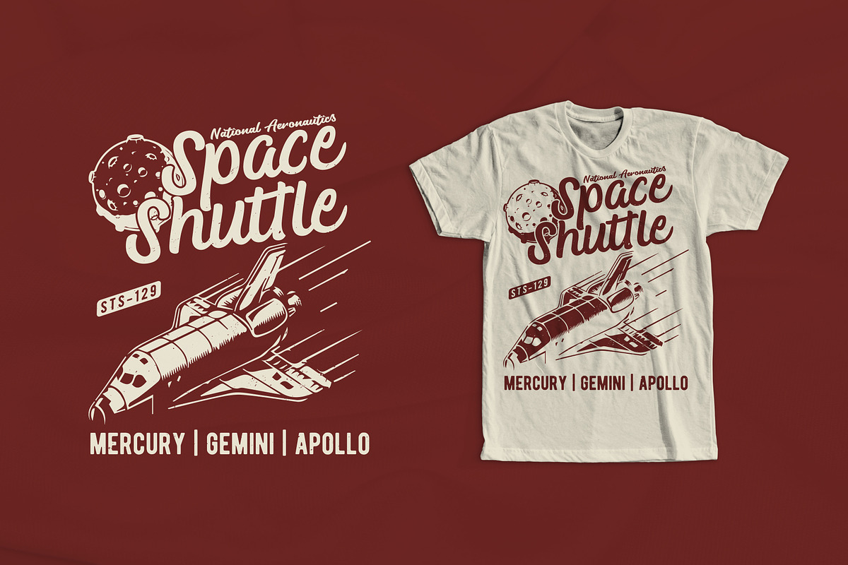 Space Shuttle T-Shirt Design, an Illustration by CJR Designs (Photo 1 of 3)