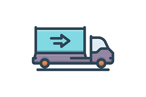 Moved truck color icon, a Duotone Icon by Creative priyanka