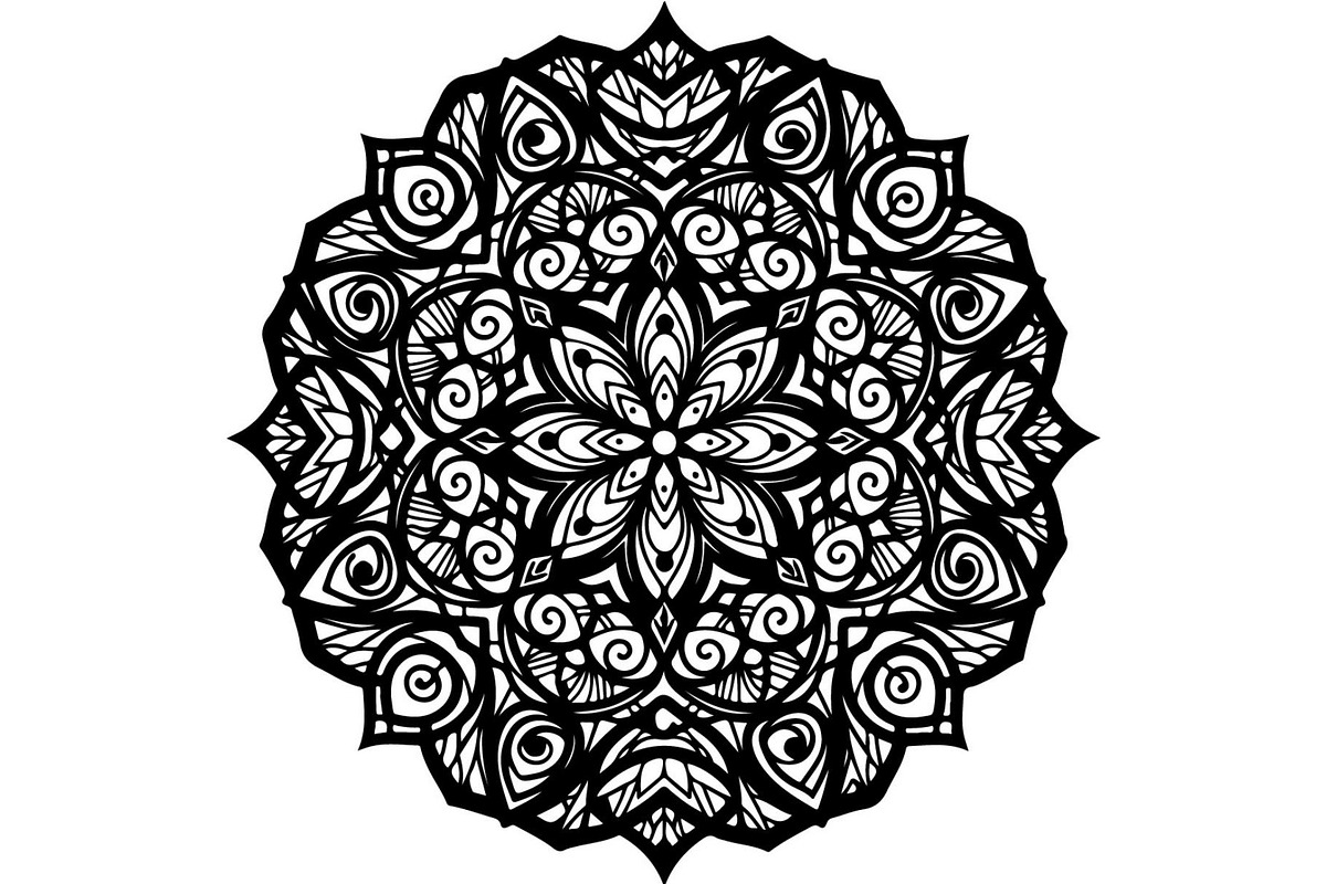 Black Floral Mandala Vector Bundle, a Decorative Illustration by Designer_Momina (Photo 17 of 21)