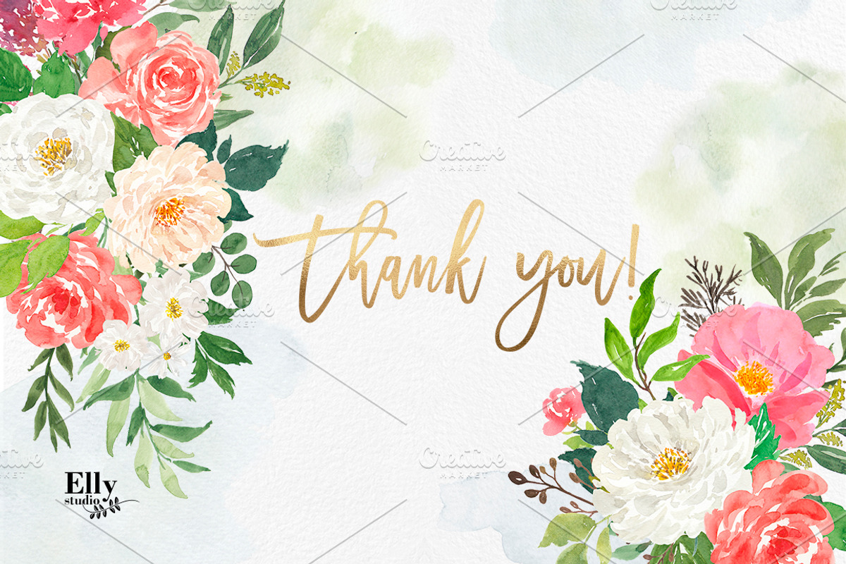 Watercolor Floral Graphic Set, an Illustration by Elly Studio (Photo 10 of 10)