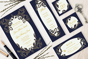 Blue & Gold Elegant Wedding Inv, an Invitation Template by Lyllopop (Thumbnail 4 of 4)