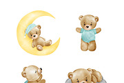 Baby Boy Watercolor clipart, an Animal Illustration by Natalya_Mona_Art (Thumbnail 3 of 10)