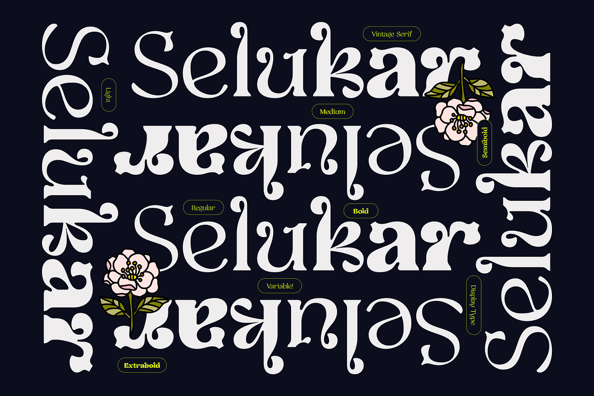 Selukar - Display Variable Font, a Serif Font by Artflorara (Photo 1 of 16)