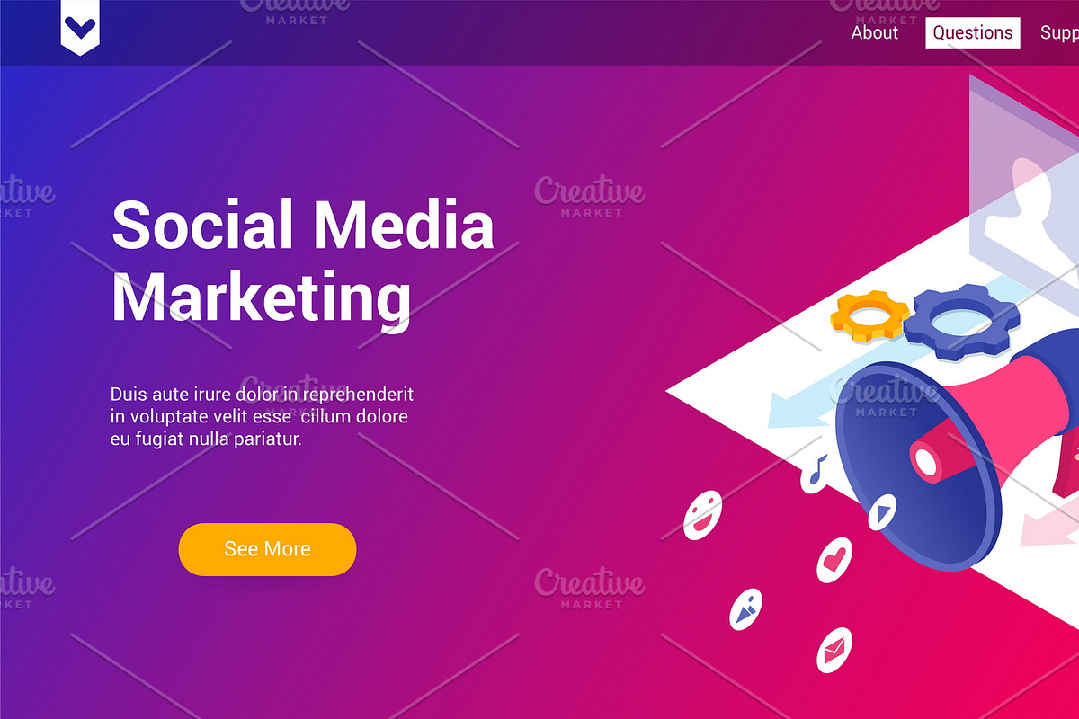 Isometric landing page template, a Templates & Theme by Genestro Shop (Photo 5 of 5)