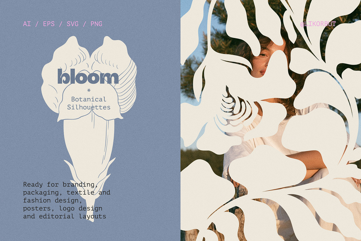 70 Vintage Bold Silhouette Flowers, an Object Illustration by likorbut (Photo 6 of 10)