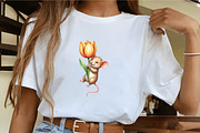 Cute Animals and Tulip Flower Clipar, an Illustration by CrexoraLab (Thumbnail 3 of 5)