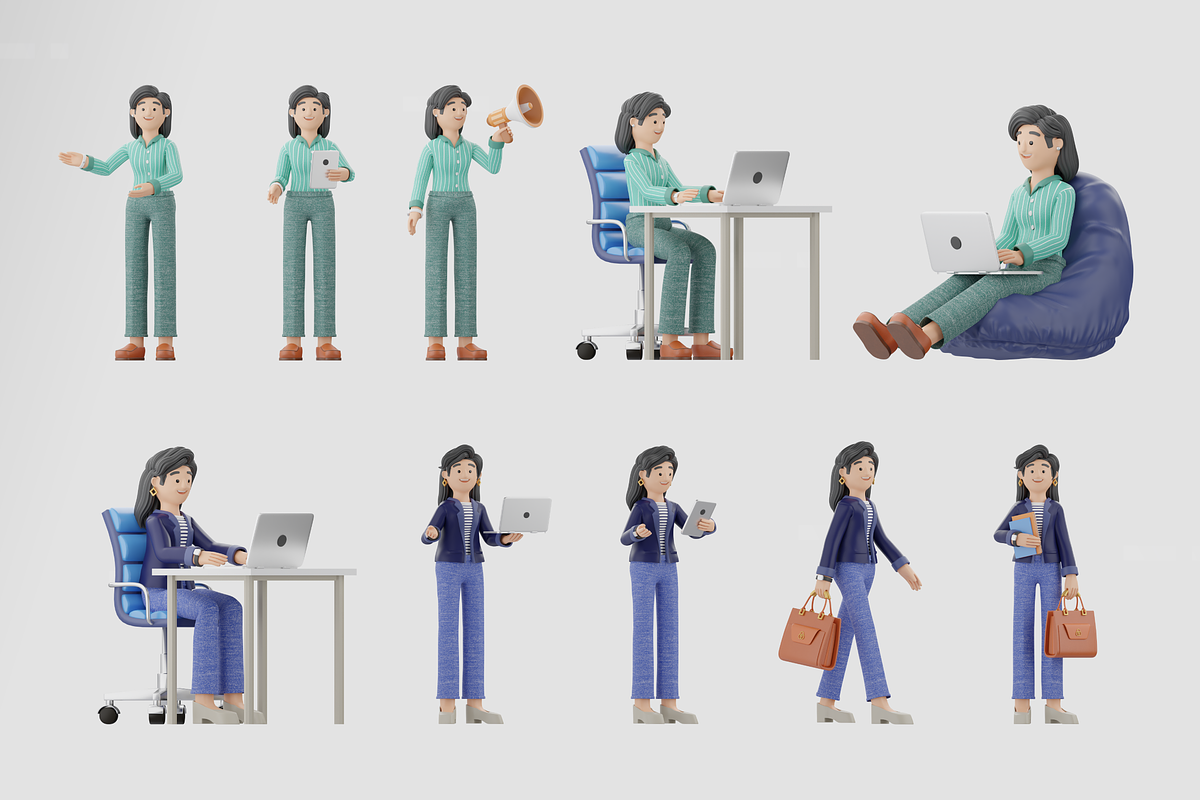 3D Illustration Business Characters, a Characters & Person 3D Model by Flat Icons (Photo 7 of 8)