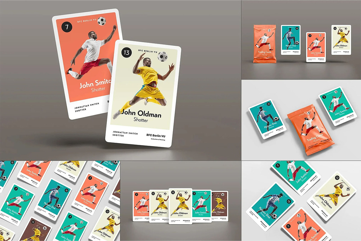 Trading Cards Mock-up, an Advertising Mockup by zippypixelstudio (Photo 1 of 14)