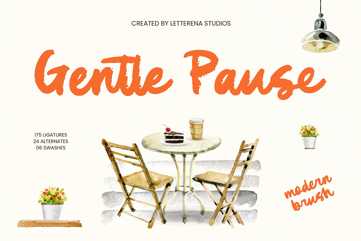 Gentle Pause Modern Brush, a Script Font by Letterena Studios Script (Photo 1 of 10)