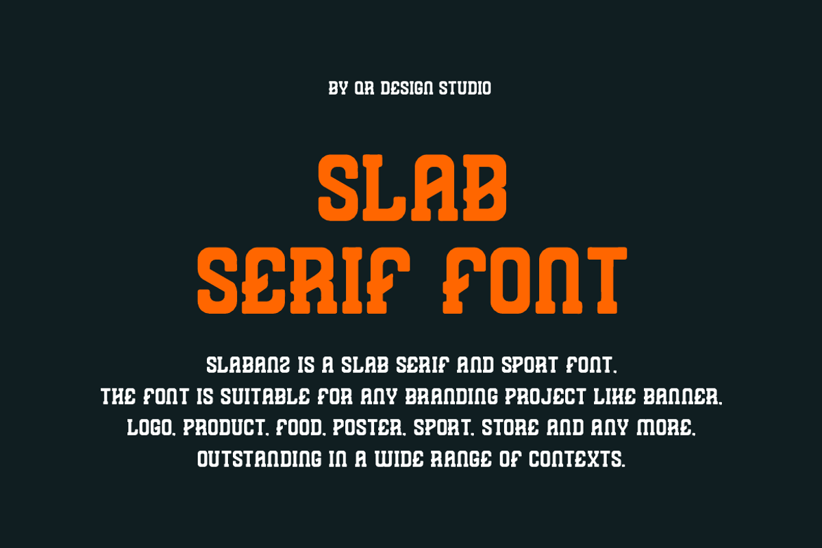 Slabanz - Slab Serif & Sport Font, a Slab Serif Font by QR Design Studio (Photo 2 of 7)