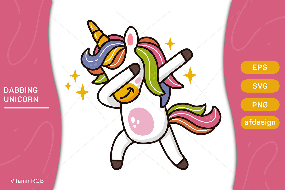 Dabbing Unicorn Doodle, an Animal Illustration by VitaminRGB