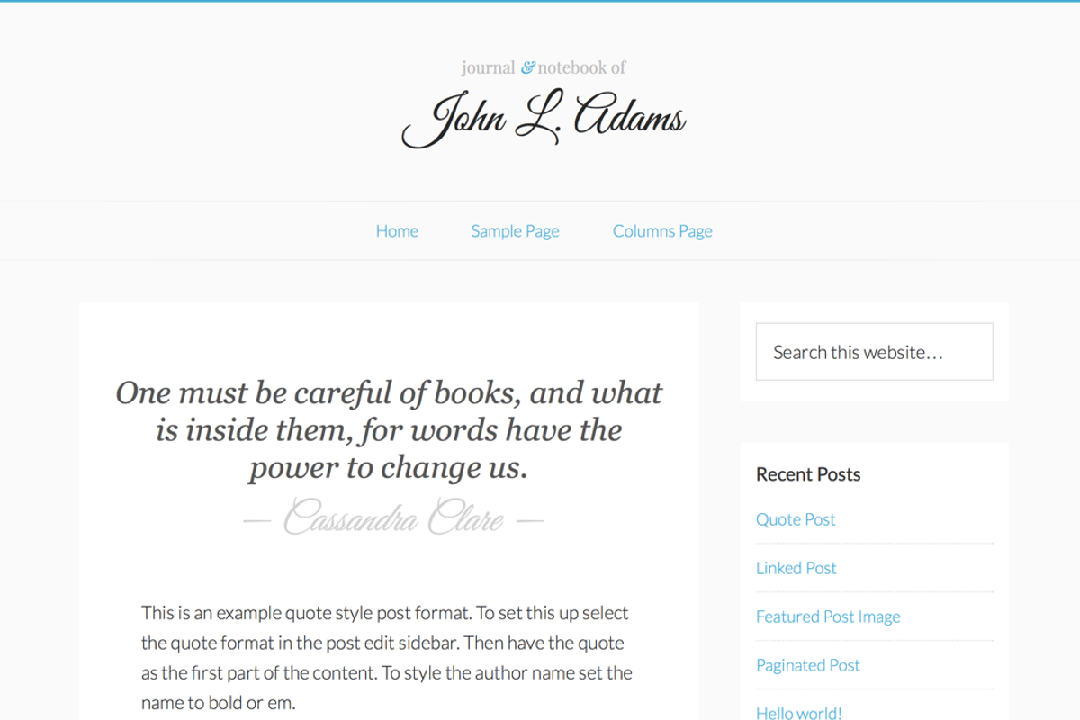 Responsive Minimal Notebook, a WordPress Template by Eric Barnes (Photo 4 of 4)