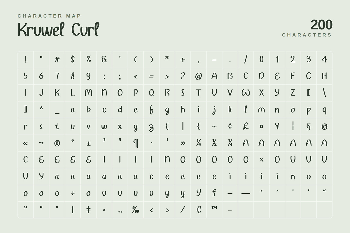 Kruwel Curl – Sans, a Sans Serif Font by Gookkis Studio (Photo 5 of 17)