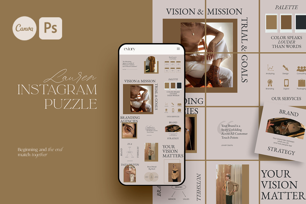 PUZZLE Bundle Instagram CANVA PS, a Social Media Template by Eviory (Photo 40 of 50)