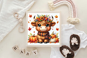 Autumn Fall Highland Cow Clipart, an Illustration by CraftArtStudio (Thumbnail 6 of 6)