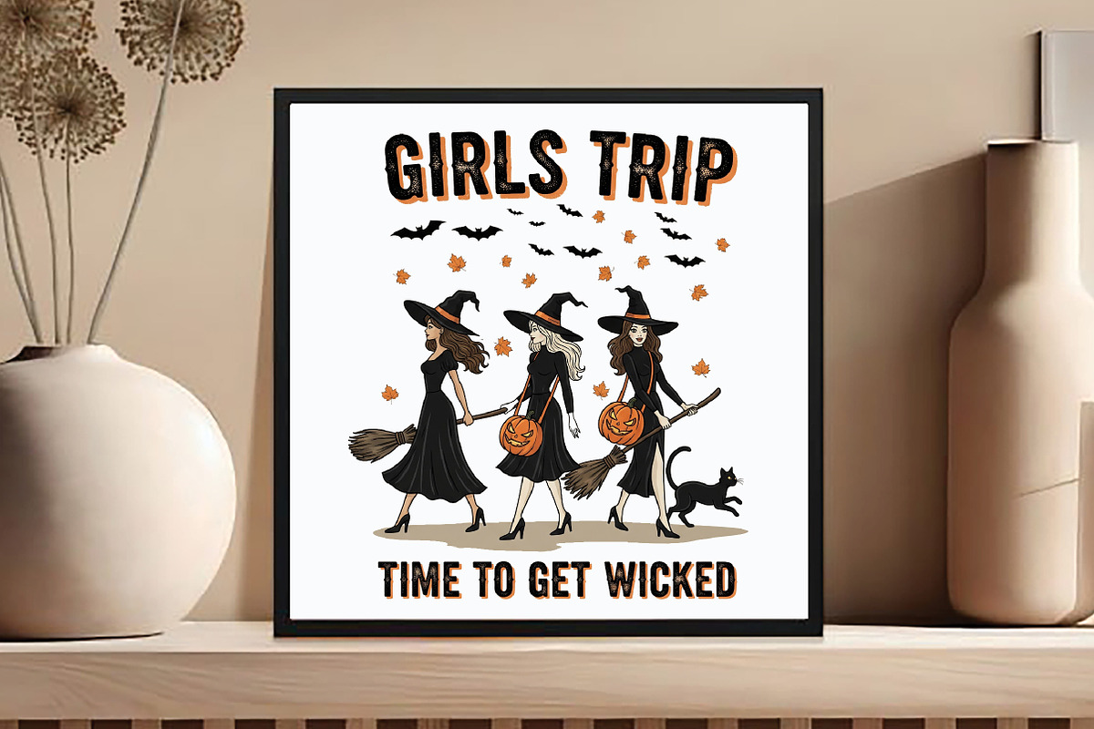 Halloween Fall Witch Girls Trip Autu, an Illustration by DreamCafeArt (Photo 5 of 7)