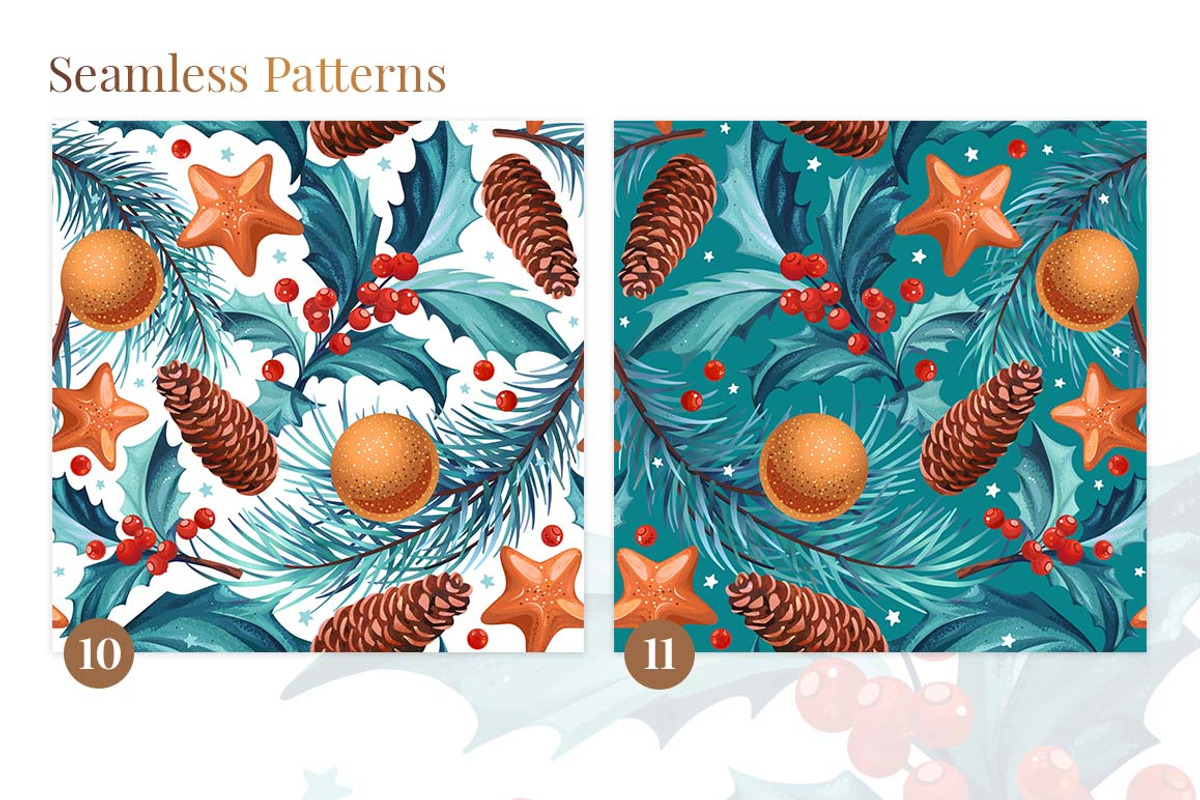 Christmas Set 1, a Background Graphic by Yulia Ogneva (Photo 4 of 7)