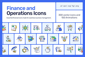Finance and Operations Icons Bundle, a Duotone Icon by Creative Stall