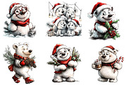Christmas Polar Bear Clipart, an Illustration by CreationArt (Thumbnail 3 of 5)