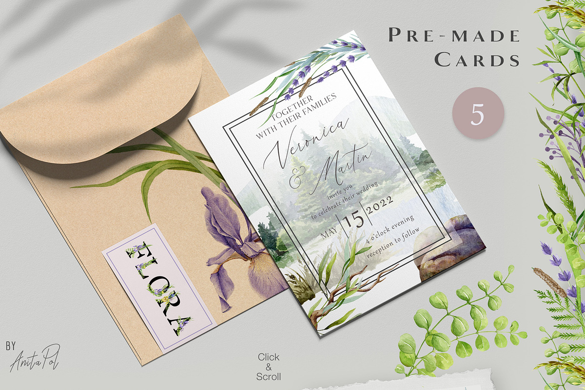 Botanical Watercolor Clipart Set, a Decorative Illustration by AnitaPol (Photo 20 of 21)