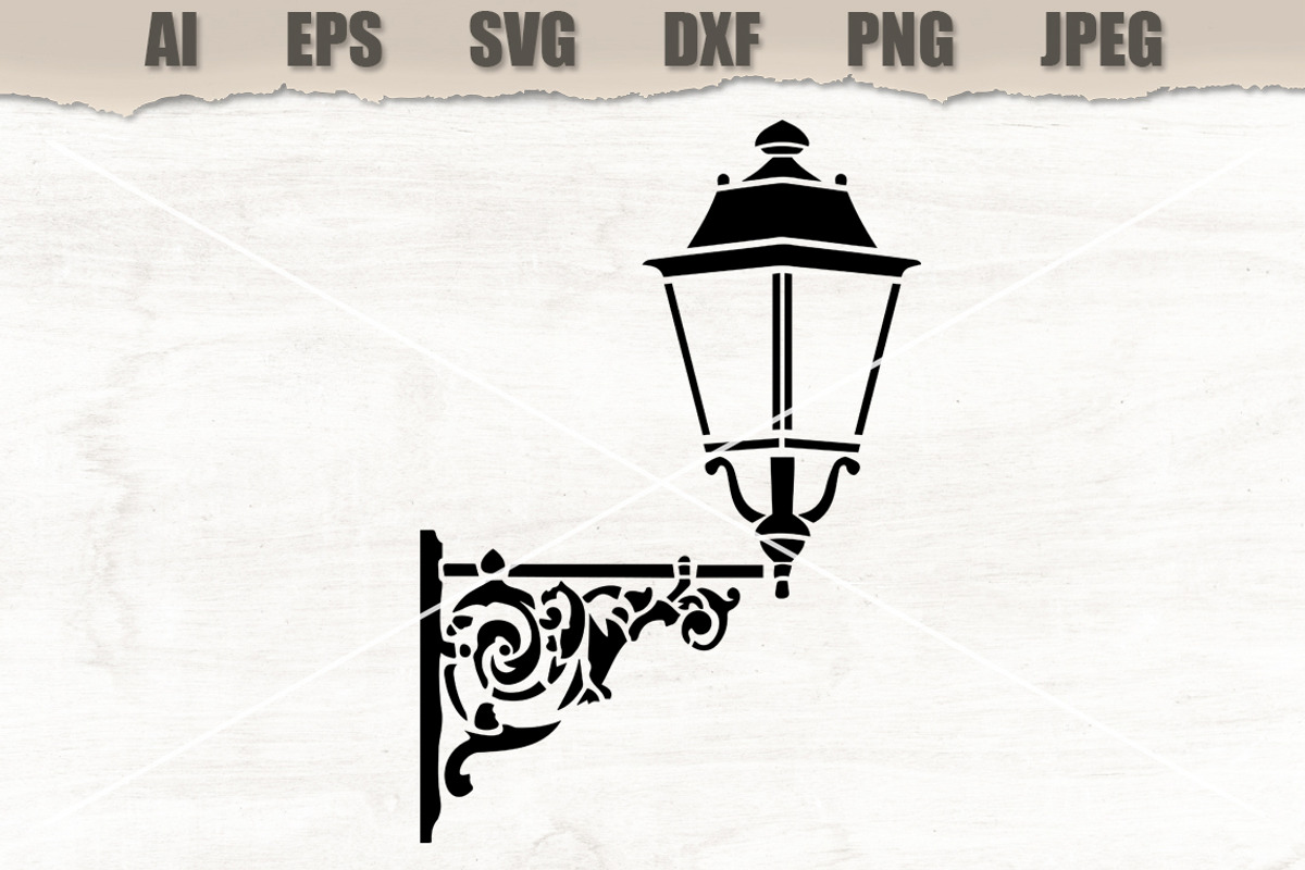 Stencil Vintage Street Lamp, a Decorative Illustration by MARYCRAFTIRIA (Photo 1 of 3)