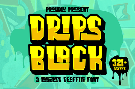 Dripsblack - 3 Layered Font