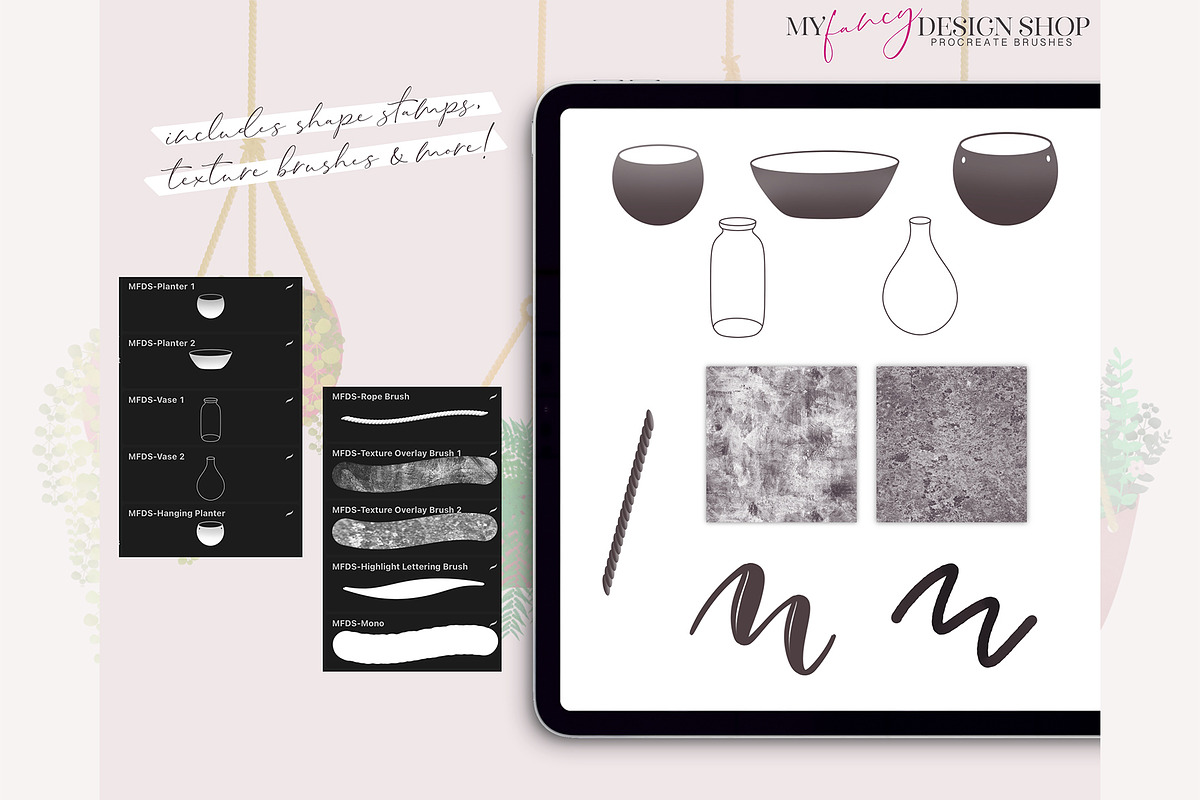 Procreate Spring Floral and Leaf Set, a Brush Add-On by My Fancy Design Shop (Photo 4 of 13)